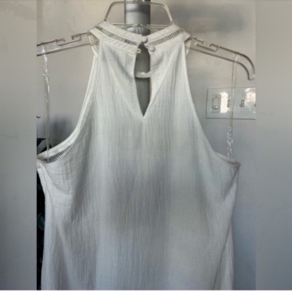 NWT Francesca’s embroidered Halter mini dress Sz S Sleeveless White Floral Lined - Picture 6 of 10